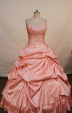 Brand new ball gown sweetheart-neck floor-length taffeta pink quinceanera dresses LJ424008