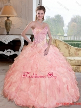 Colorful Beading and Ruffles Sweetheart Quinceanera Dresses for 2015 QDDTC40002FOR