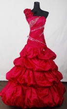 Elegant Ball Gown One Shoulder Neck Floor-length Quinceanera Dress LJ2635