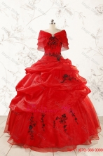Fall Top Seller Sweetheart Appliques Quinceanera Dress in Red FNAO508BFOR
