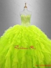 Fall Yellow Green Beautiful Quinceanera Dresses with Ruffles SWQD033-8FOR