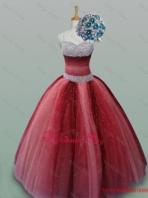 Fashionable Spaghetti Straps Quinceanera Dresses with Beading in Wine Red SWQD013-6FOR