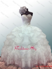 New Style Sweetheart Ball Gown White Quinceanera Dresses with Beading and Ruffles SWQD019FOR