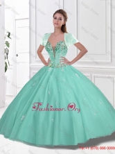 New Style Sweetheart Beaded Quinceanera Gowns in Apple Green SJQDDT107002FOR