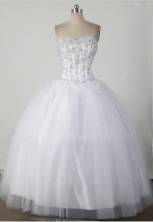 Simple Ball Gown Sweetheart Floor-length White Quincenera Dresses  TD26004 