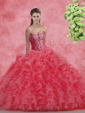 Spring New Style Strapless Beaded and Ruffles Quinceanera Dresses for 2016SJQDDT97002-1FOR