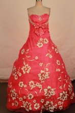 Wonderful A-line sweetheart-neck brush organza coral red quinceanera dresses FA-X-156